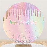 Runden Funkeln Rosa Diamanten Glücklich Geburtstag Hintergrund